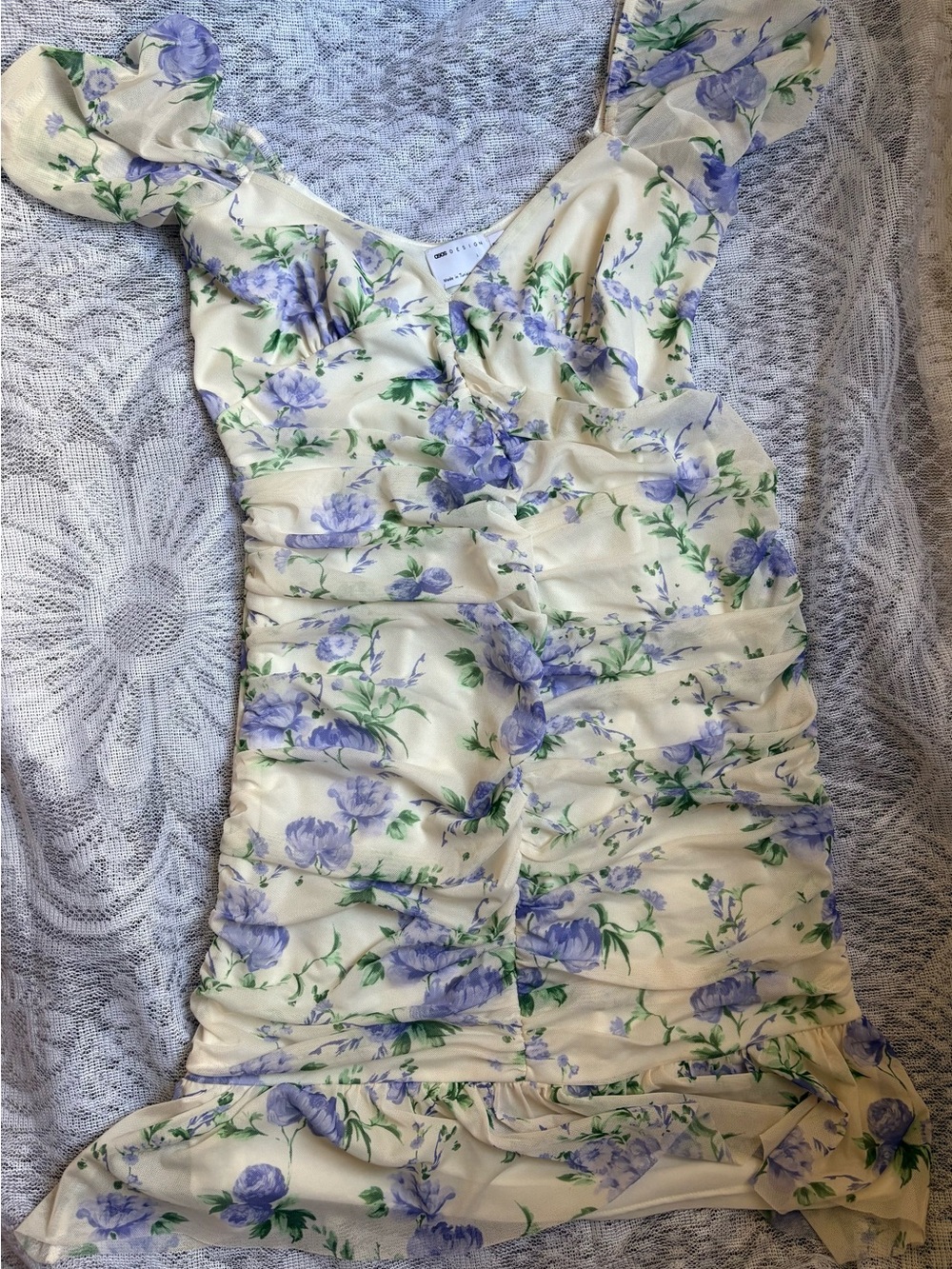 ASOS Cream Dress with Lavender Floral Pattern